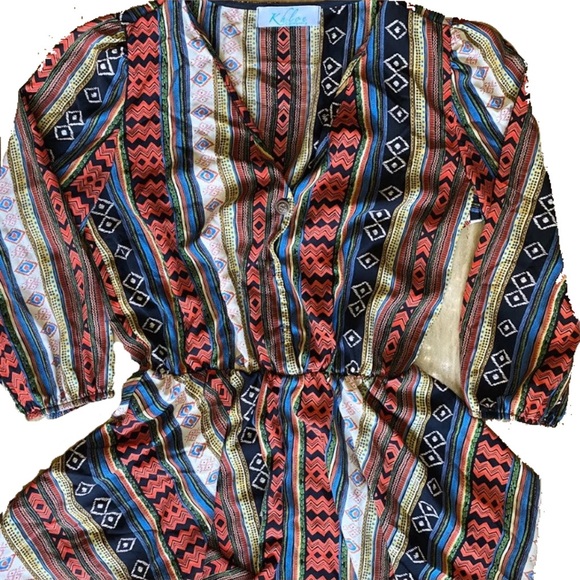 Khloe California Multi-Colored Flare Romper Size S - Picture 5 of 6